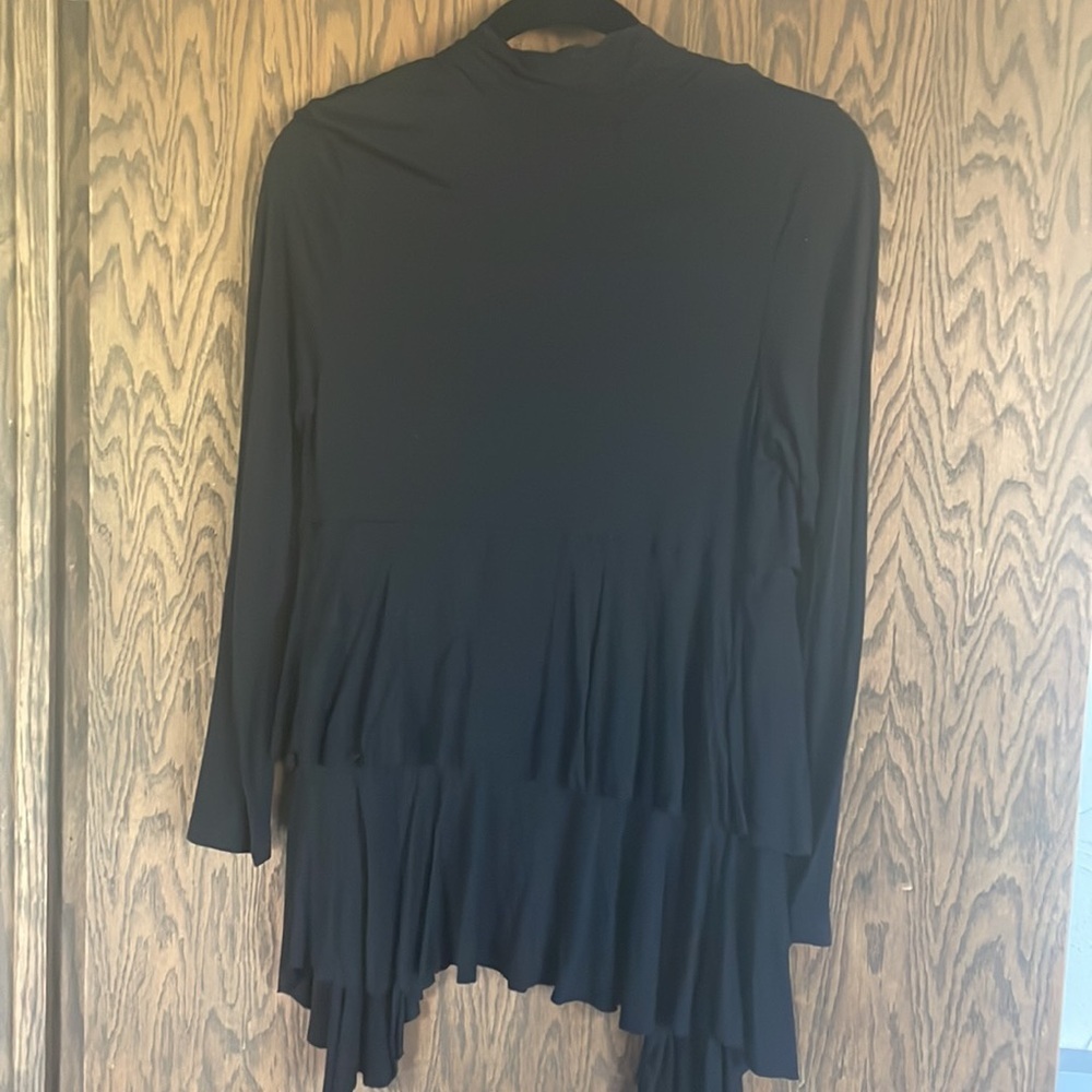 AB Studio Black Ruffled Cardigan - Picture 3 of 3